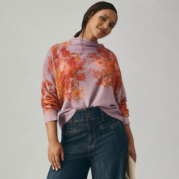 NWT The Alani Cashmere Mock-Neck Sweater by Pilcro - Picture 5 of 14